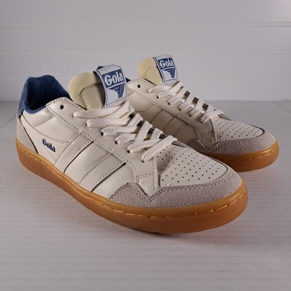 Gola Shoes - Gola Eagle 86 Sneakers Shoes Womens 7 White Blue Leather Suede Gum Sole CLB572
